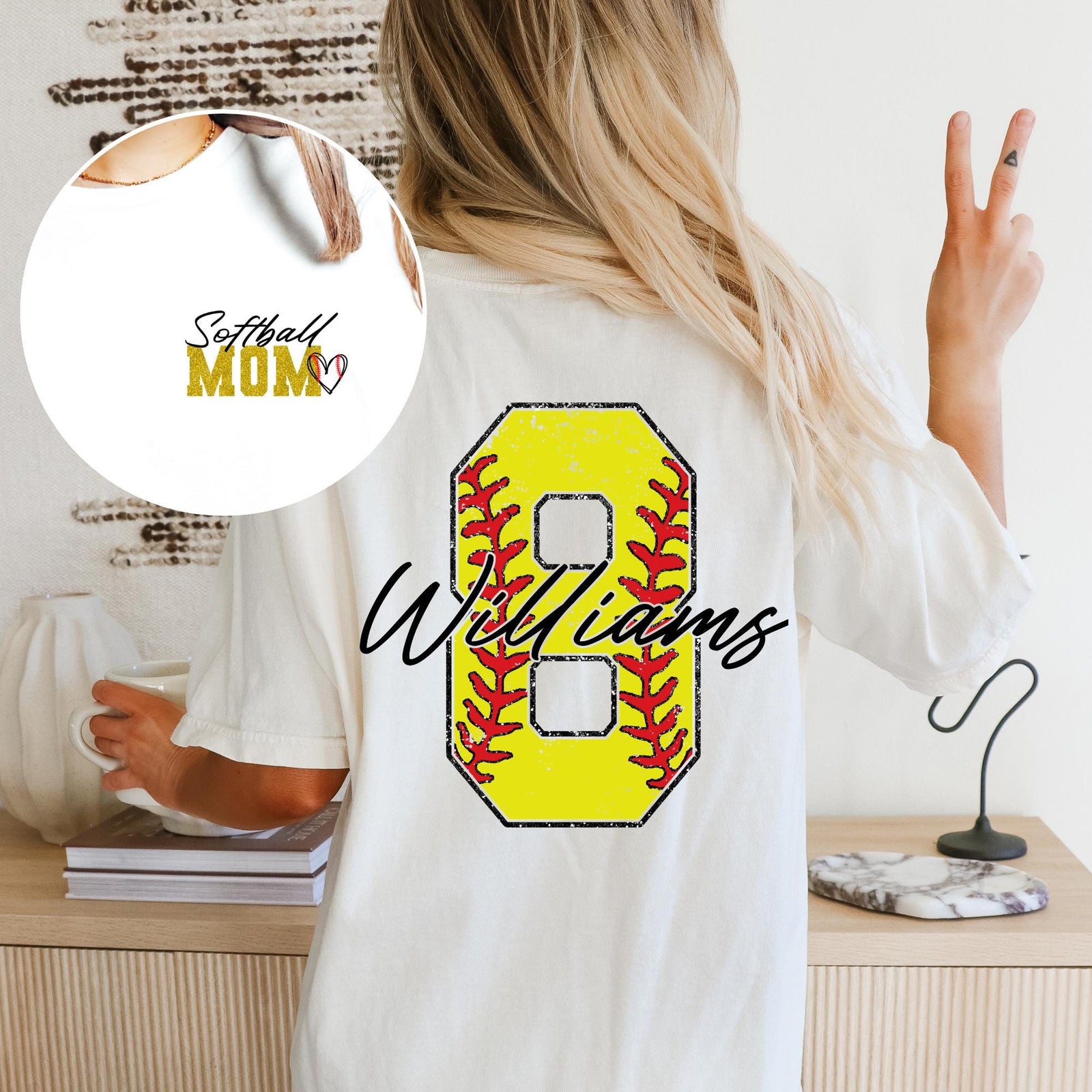 Custom Personalized Softball Mom Shirt | Name And Number Softball Shirt | Softball Mom Shirt | Gift For Mom Tee Shirt