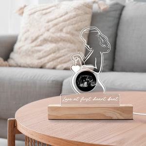 Personalized Ultrasound Photo Night Light, Custom Pregnancy Keepsake Gift for Expecting Parents, Baby Shower Gift for Mom
