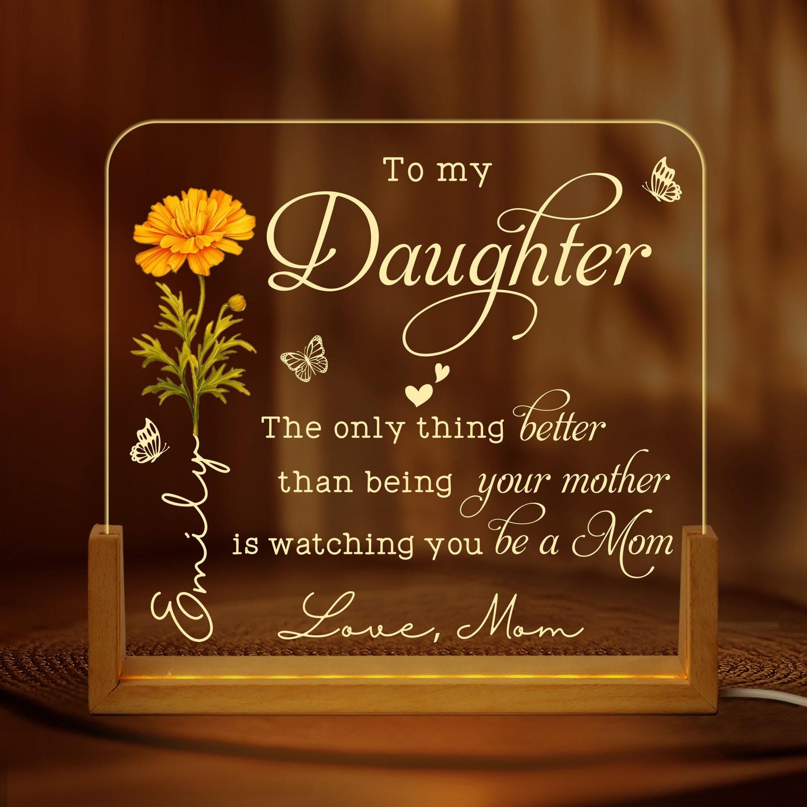 Personalized Mother-Daughter Night Light, The Only Thing Better Than Being Your Mother, Gift for Daughter New Mom Gift, Mother's Day Gift