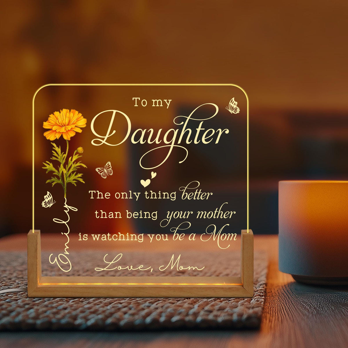 Personalized Mother-Daughter Night Light, The Only Thing Better Than Being Your Mother, Gift for Daughter New Mom Gift, Mother's Day Gift