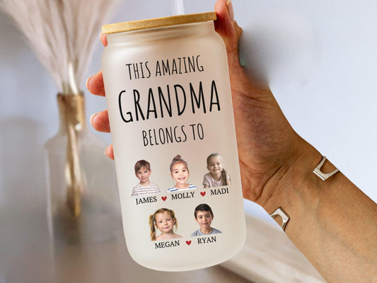 Custom Grandma Cup, This Grandma Belongs to Mug for Grandma Photo Iced Coffee Cup for Grandma for Mother's Day Gifts from Grandkids Grandma