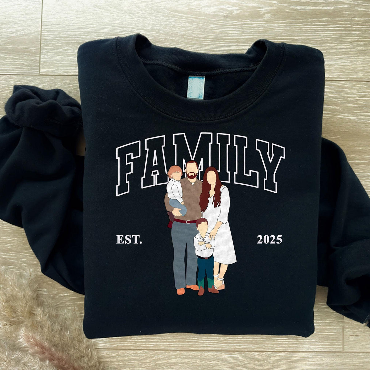 Mama Hoodie with Photo, Custom Portrait Sweatshirt with Kid Name Crewneck Shirt, Family Portrait Hoodie, Mother's Day Gift
