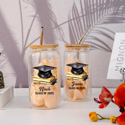 Personalized Graduation,2025 Graduation Gift,Graduation Gifts for Her, Graduation Tumbler, Graduation Iced Coffee Glass, College Grad Gift