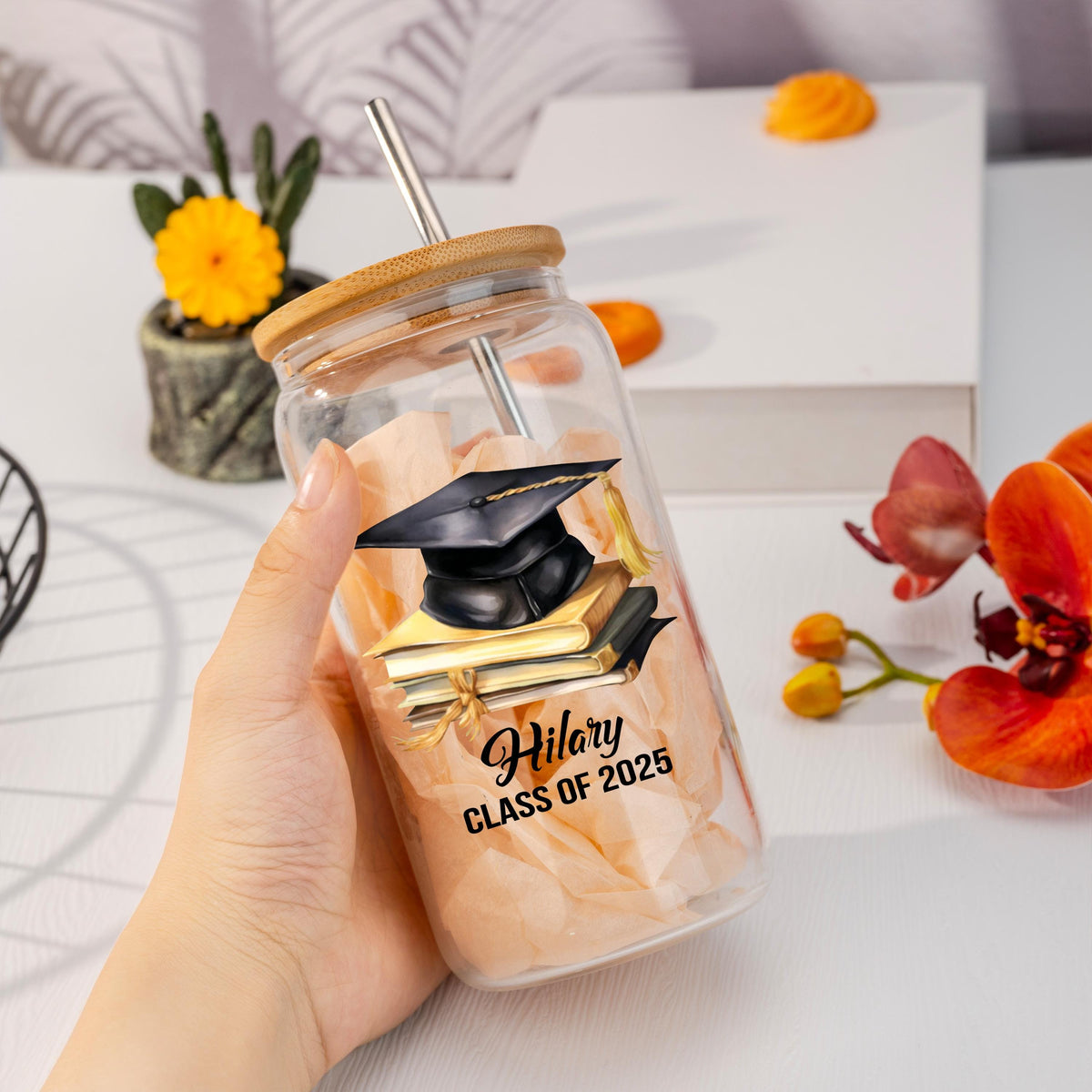 Personalized Graduation,2025 Graduation Gift,Graduation Gifts for Her, Graduation Tumbler, Graduation Iced Coffee Glass, College Grad Gift