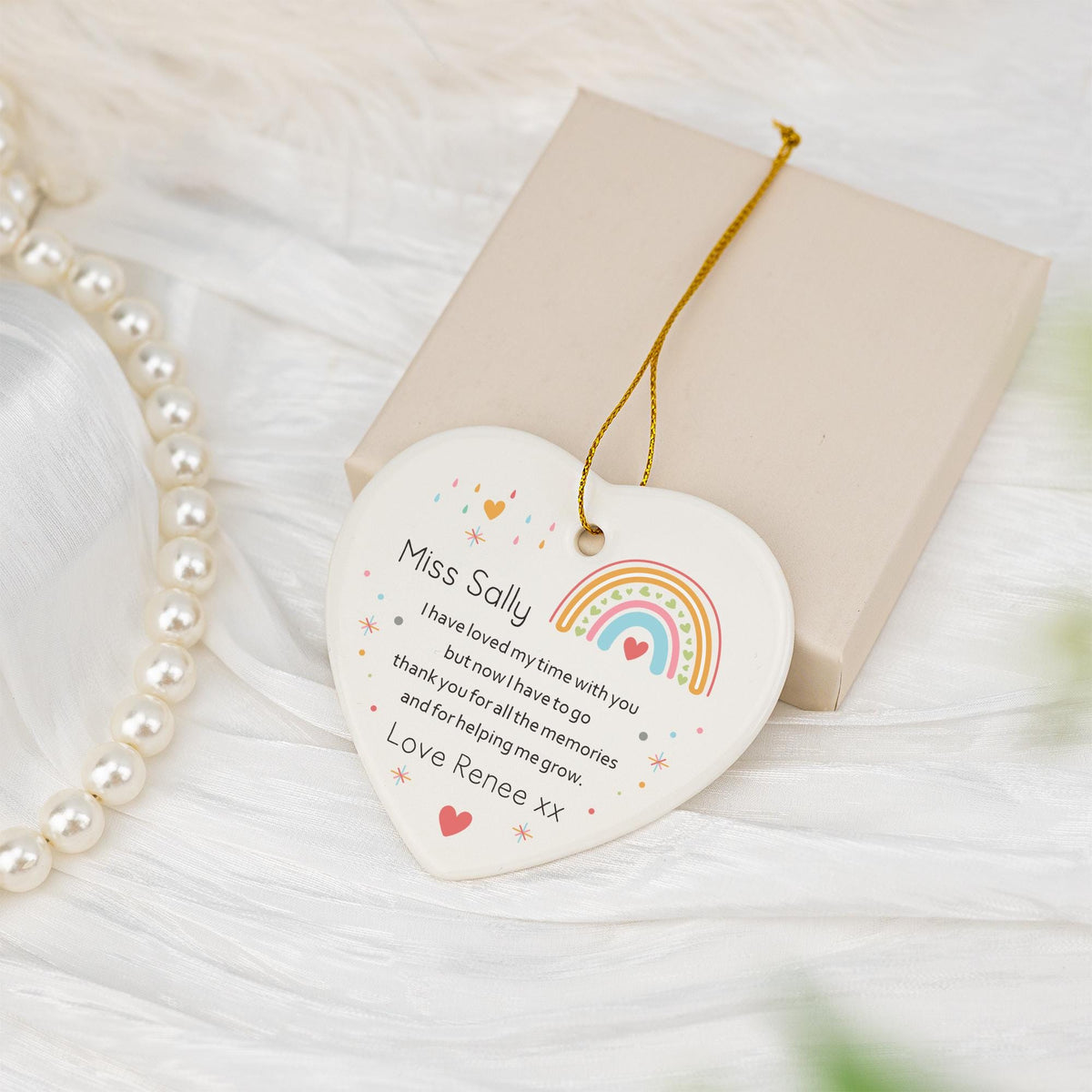 Thank You Gift for Nursery Worker, Personalized Nursery Rainbow Gift, Thank You for Helping Me Grow Bauble, Childminder Nursery Teacher Gift