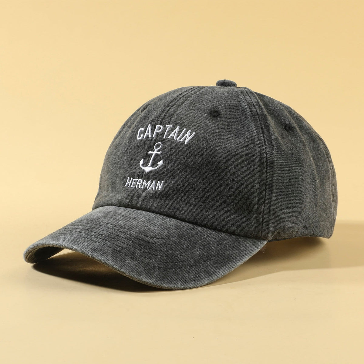 Captain Embroidery Hat | Custom Sailing Cap | Personalized Anchor Compass Sailing Boat Baseball Cap