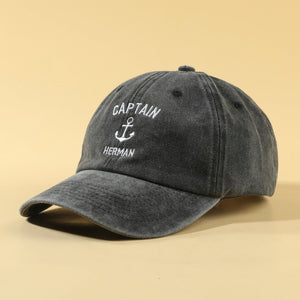 Captain Embroidery Hat | Custom Sailing Cap | Personalized Anchor Compass Sailing Boat Baseball Cap