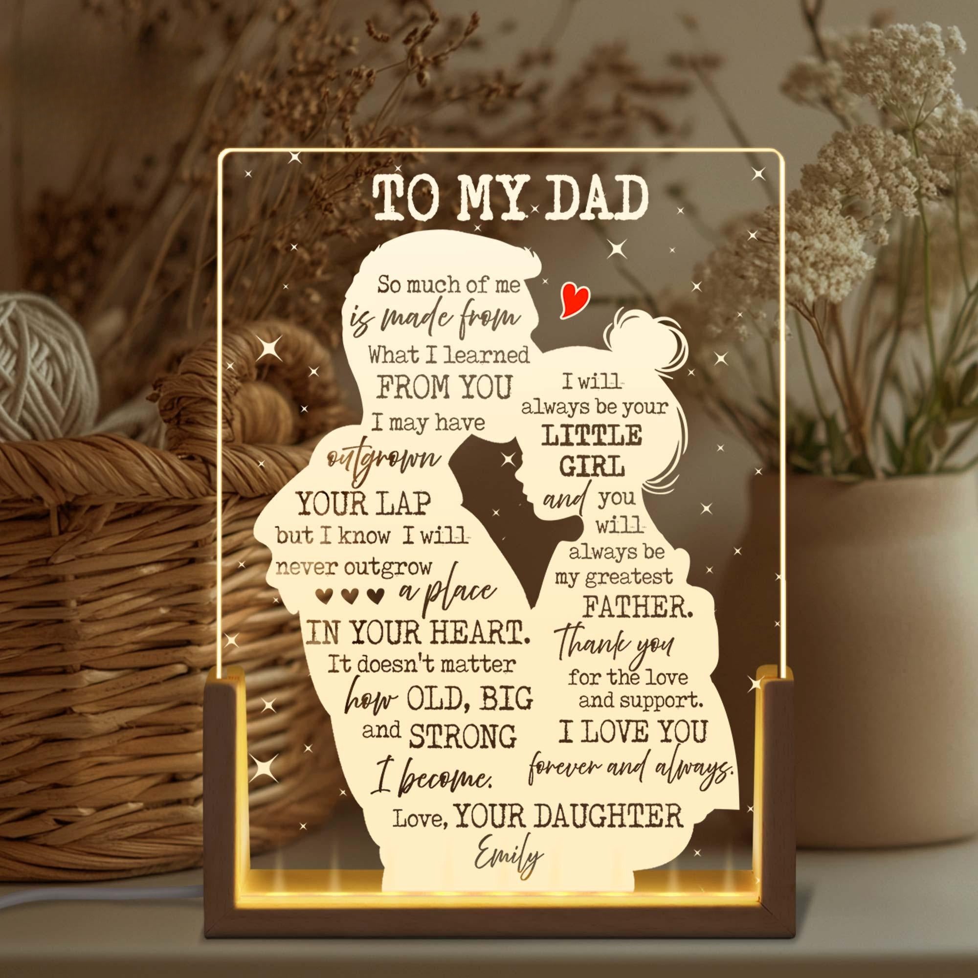 Personalized Hand-Written Letter Night Light, Gift for Dad, Father's Day Gift, Dad Birthday Gift, Bedroom Night Light, Gift For Him