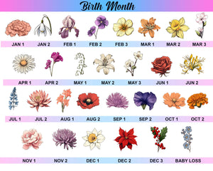 2025 Graduation Senior Birth Month Flowers Personalized Custom Shape Acrylic Block LED Night Light, Graduation Gift, Gift for Grads