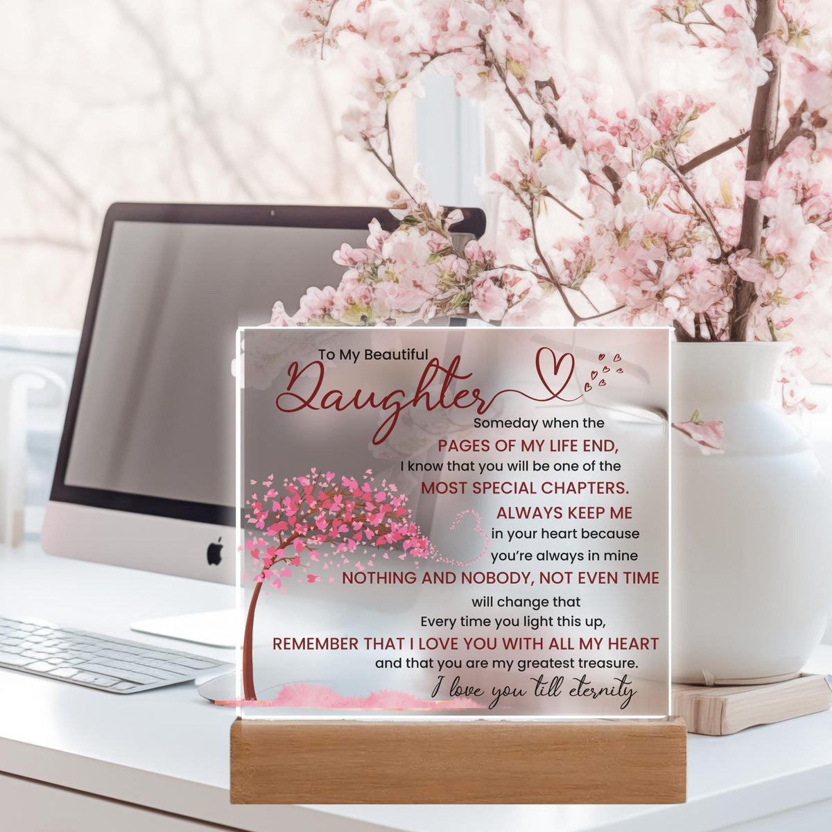 Night light Keepsake Gift for Daughter- Eternity- Plaque lamp Graduation Gift For Daughter, Gift From Mom, Gift From Dad, Birthday Gift