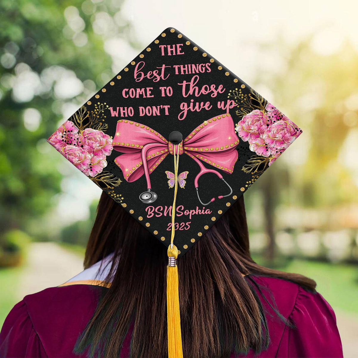 Personalized RN - Registered Nurse Graduation Cap Topper, BSN - Bachelor Of Science In Nursing Cap Topper, Best Nurse Graduation Accessory