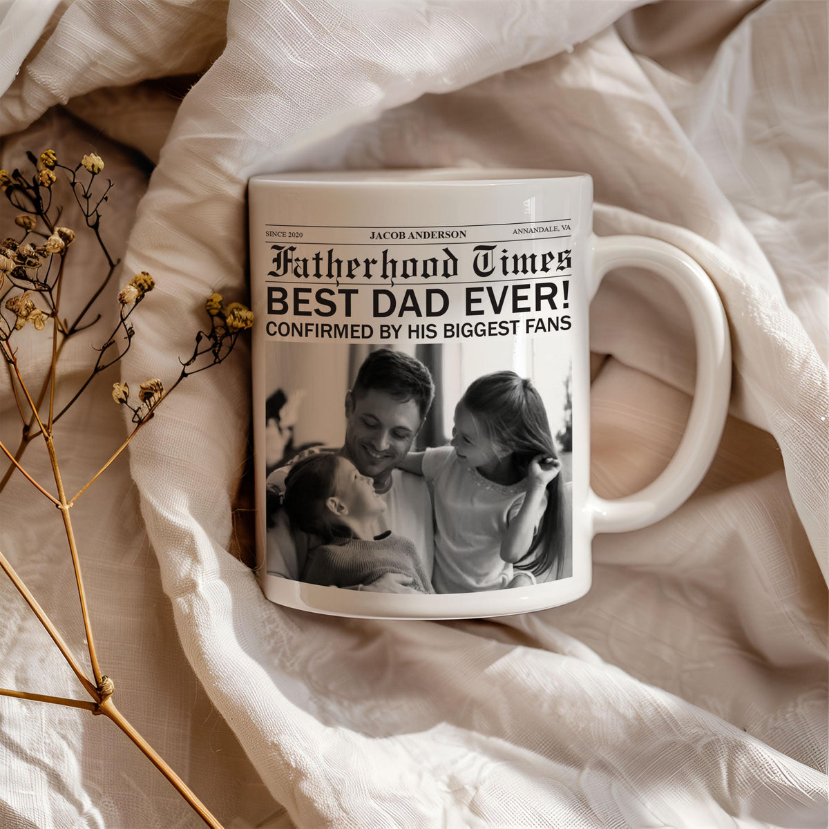 Best Dad Ever Mug For Dad, Personalized First Time Dad Gift For Dad, Meaningful Dad Gift For Father's Day, First Father's Day Gift From Kids