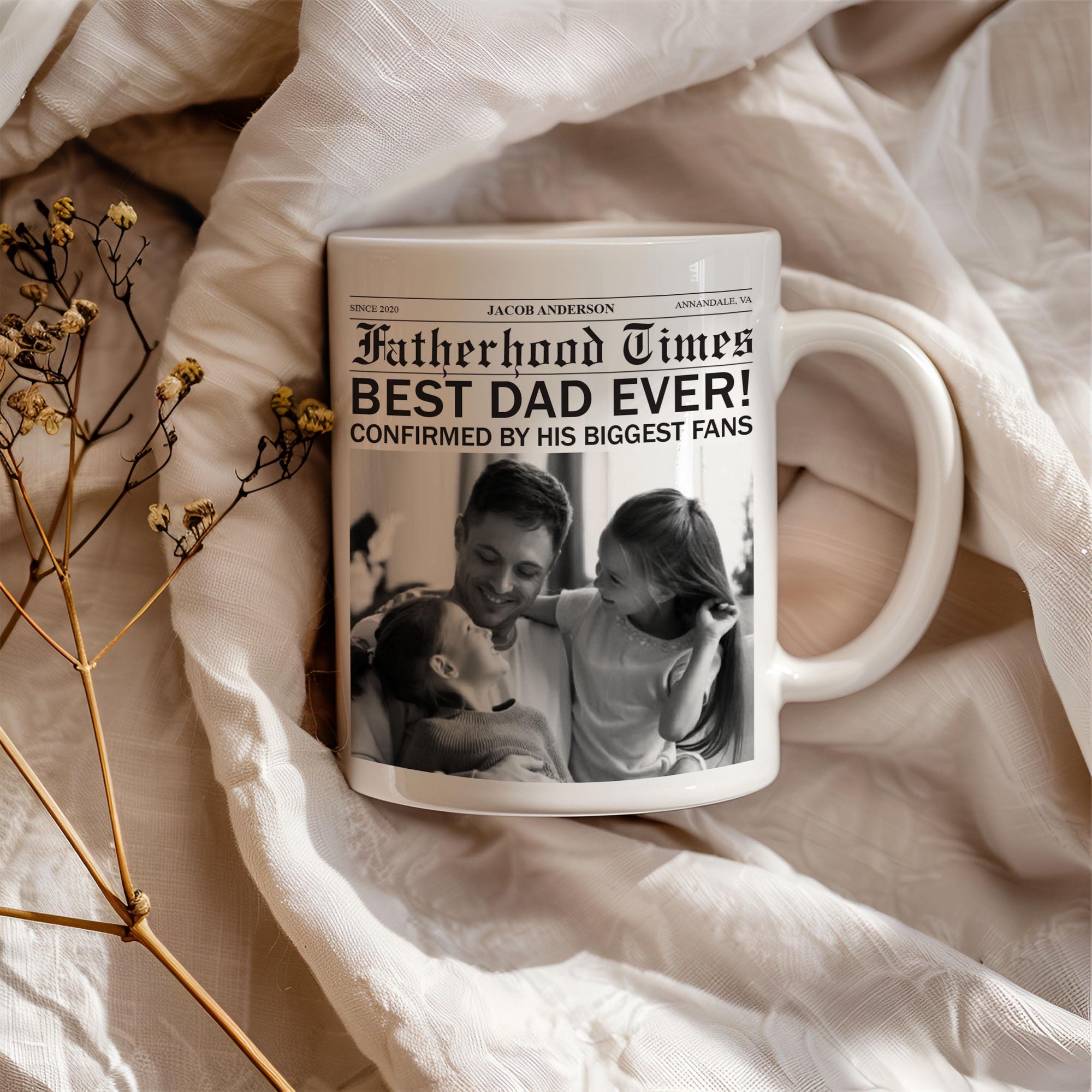 Best Dad Ever Mug For Dad, Personalized First Time Dad Gift For Dad, Meaningful Dad Gift For Father's Day, First Father's Day Gift From Kids