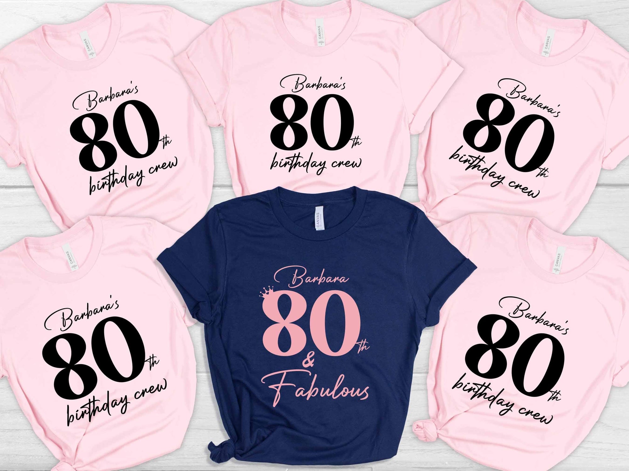 80th Birthday Shirt, Custom 80 And Fabulous Shirt, 80th Birthday Crew Shirt For Woman, 80th Birthday Shirt Women, 80th Birthday Party Shirt