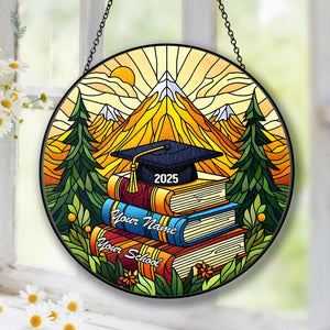 Personalized Graduation Stained Glass, Personalized Class of 2025 Ornament, High School Graduation Gift, College Graduated,New Graduate Gift
