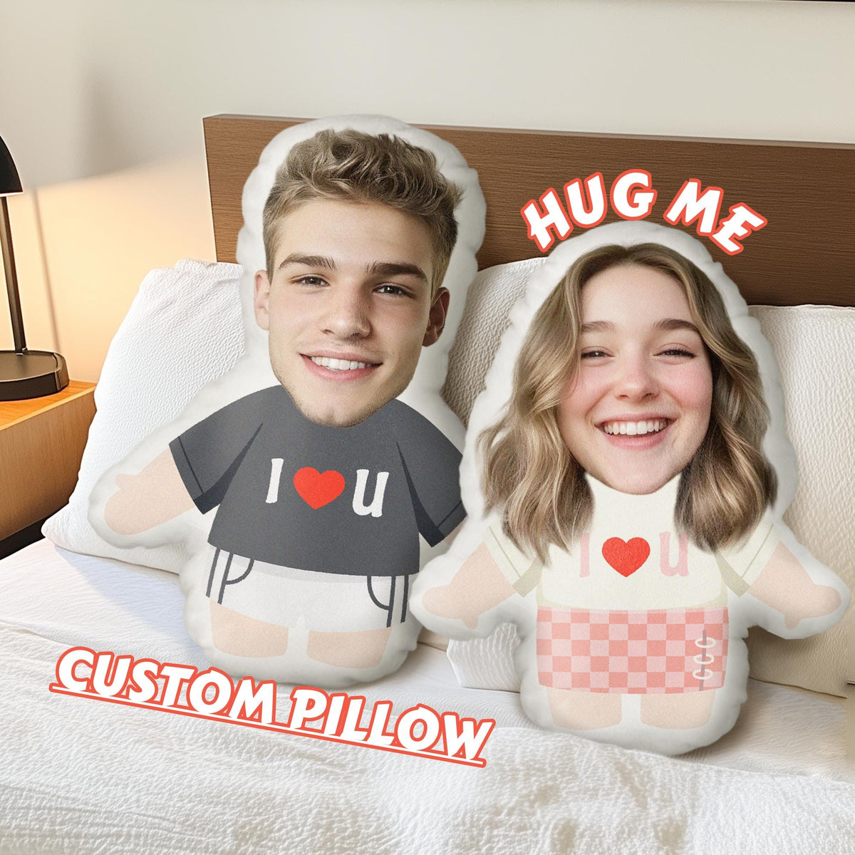 Personalized Photo Humanoid Cushion,Face Pillow,Custom Shaped Pillow,Couple Toys Dolls,Birthday Gift For Him & Her,Boyfriend Gift