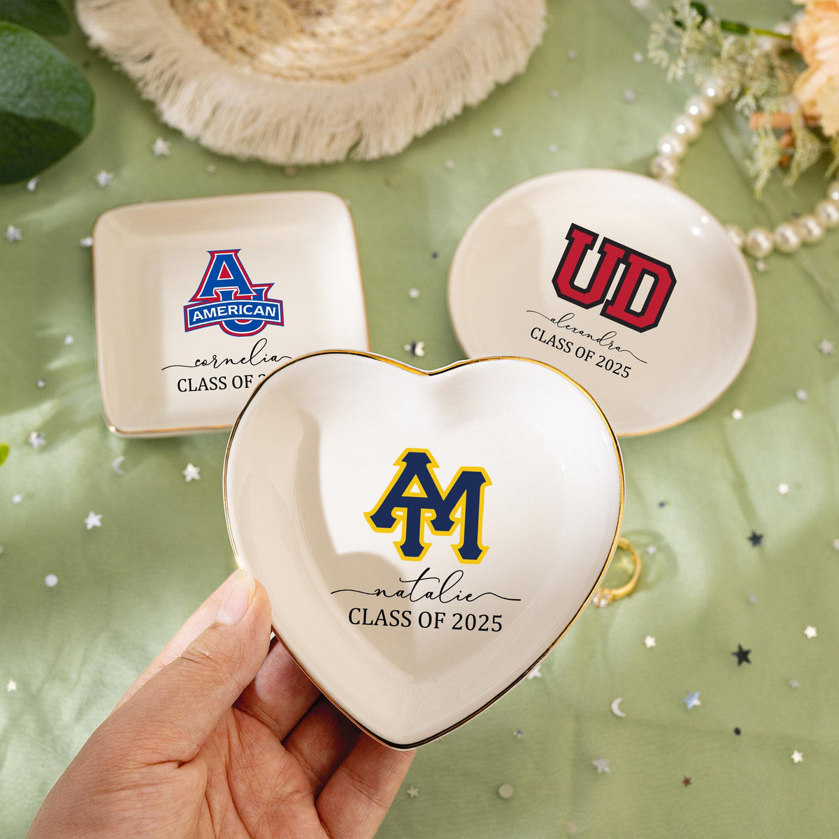 Custom University Logo Trinket Ring Dish,Graduation Gift For Her,Personalized Graduation gift,Class of 2025 Graduation Gift,Graduation Gift