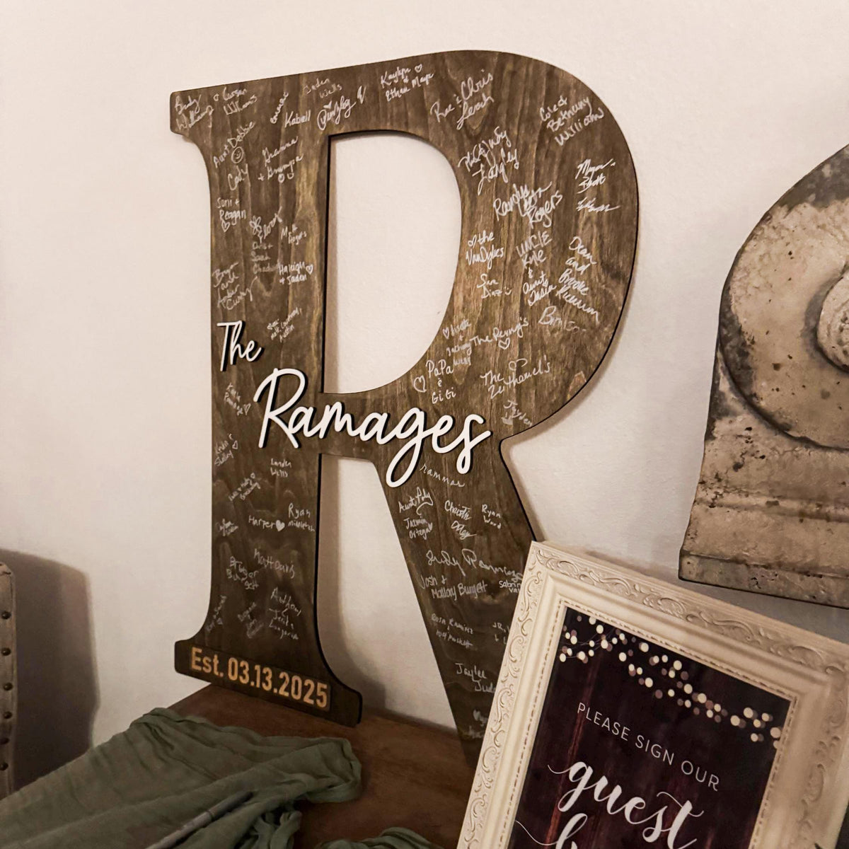 Wedding guestbook alternative wooden name sign wooden letters wedding signs wedding decorations custom wood sign wooden last name sign