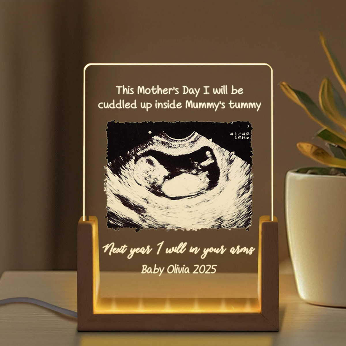 Pregnant Mom Gift, Personalised First Mother s Day Photo LED Night Light, Pregnancy Announcement, Expecting Mother Gift, New Mom Gifts