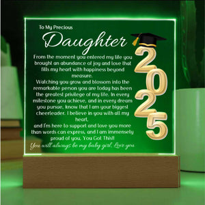 Daughter Gift for Graduation 2025 Promotion gift for her Graduation gift for Daughter Acrylic Plaque Color Changing Nightlight