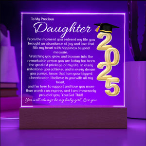 Daughter Gift for Graduation 2025 Promotion gift for her Graduation gift for Daughter Acrylic Plaque Color Changing Nightlight