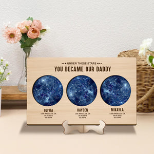 The Night You Became My Daddy Star Map Children Gift For Dad Fathers Day Gift From Kids Son Gift For Dad From Daughter Wooden Sign Best Dad