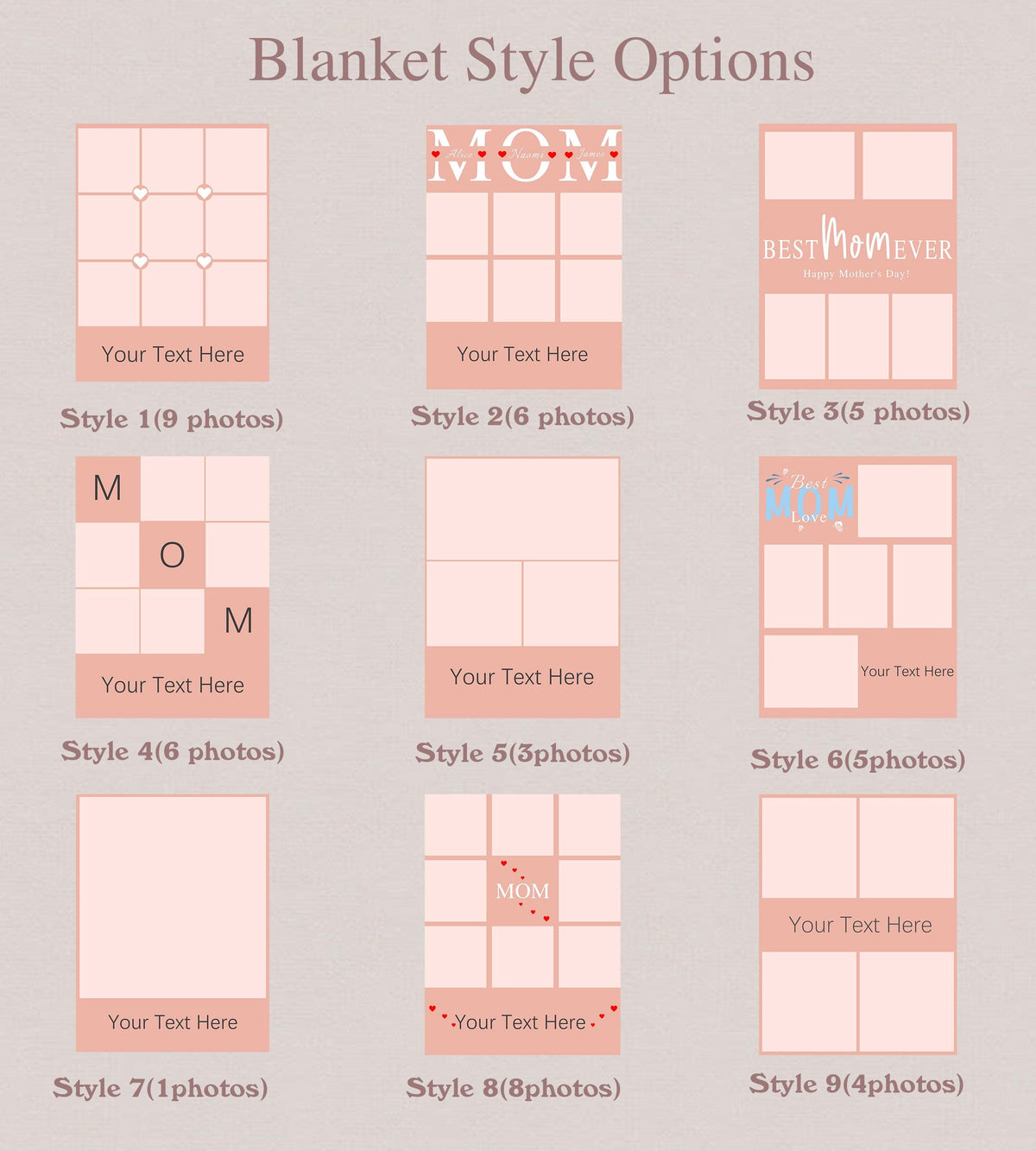 Personalized Photo Blanket,Photo Blanket with Text,Best Mom Ever Blanket,Memorial Blanket,Photo Collage Mom Gift for Her, Mother's Day Gifts