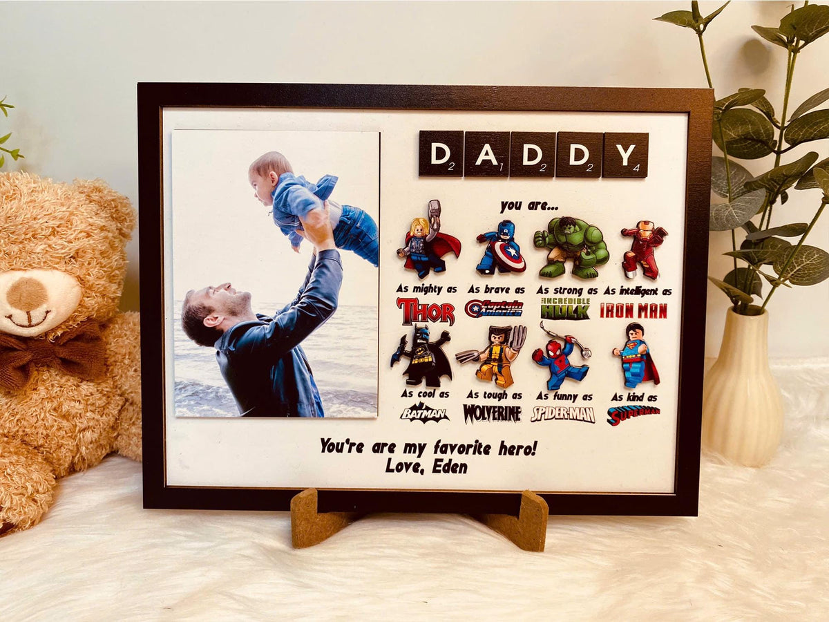 Personalized Superhero Dad Gift , Fathers Day Gift ,Custom Photo Super Dad , 2025 Fathers Day Gifts , New Dad Gift , Gift For Dad