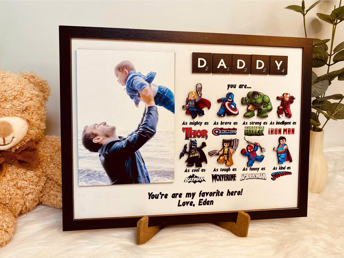 Personalized Superhero Dad Gift , Fathers Day Gift ,Custom Photo Super Dad , 2025 Fathers Day Gifts , New Dad Gift , Gift For Dad