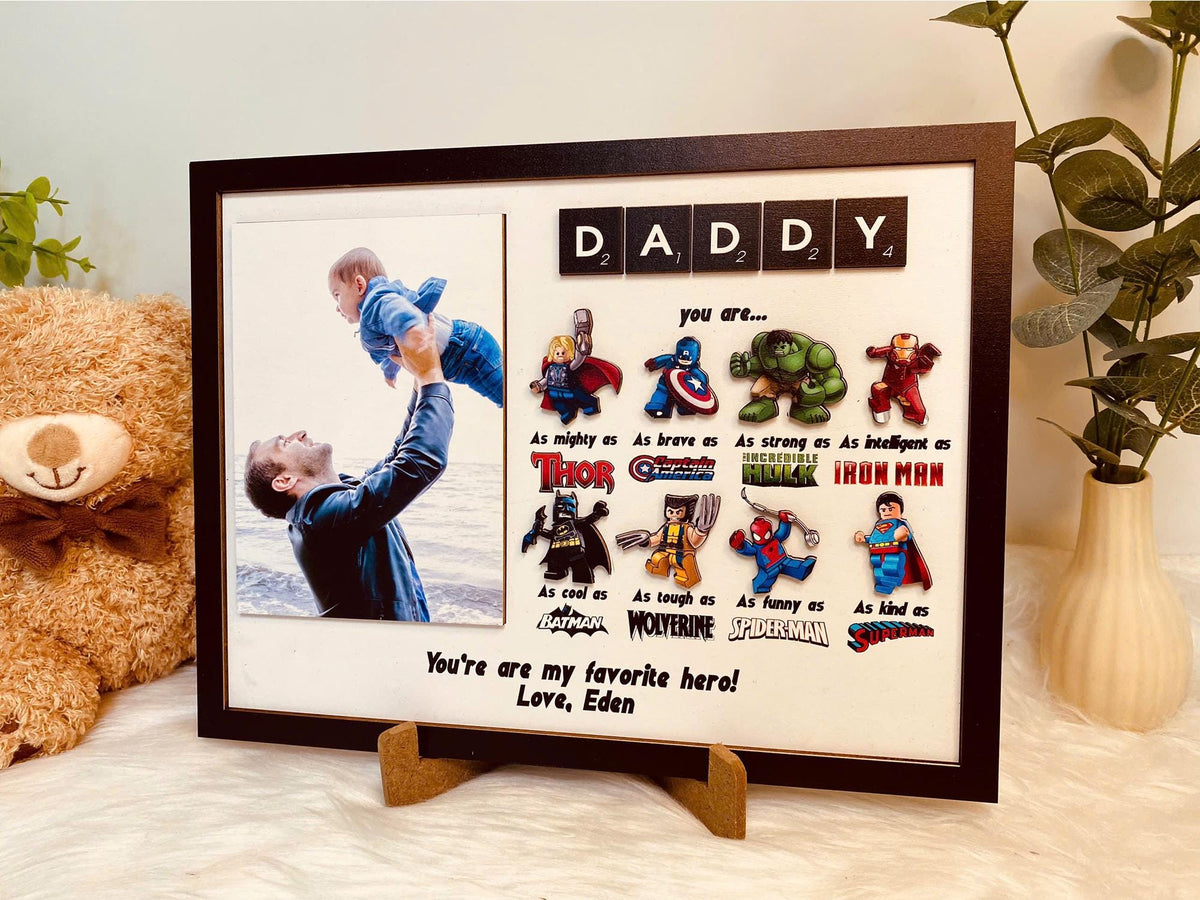 Personalized Superhero Dad Gift , Fathers Day Gift ,Custom Photo Super Dad , 2025 Fathers Day Gifts , New Dad Gift , Gift For Dad