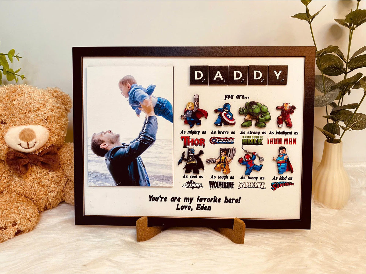 Personalized Superhero Dad Gift , Fathers Day Gift ,Custom Photo Super Dad , 2025 Fathers Day Gifts , New Dad Gift , Gift For Dad