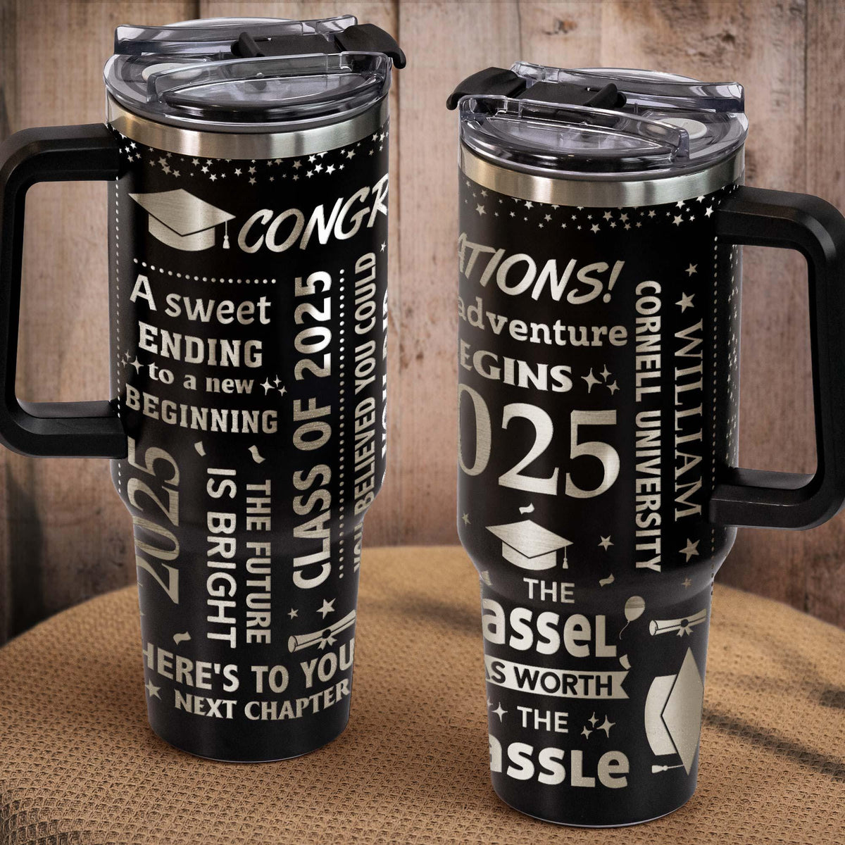 Personalized Graduation 40oz Tumbler Gift for Daughter Class of 2025 College- PHD Graduation, Masters Degree Gifts, Unique Keepsake