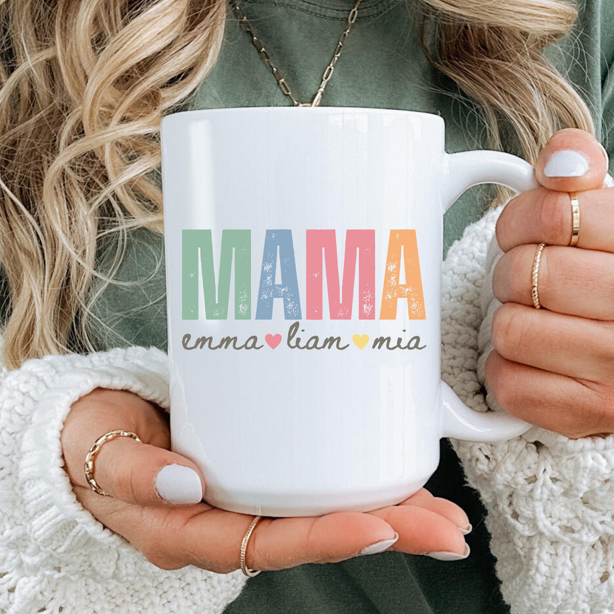 Custom Mama Mug With Kids Names, Personalized Mom Mug with Names, Mother's Day Gift 2025, Mommy Coffee Mug, Custom Mug Gift For Mom Birthday