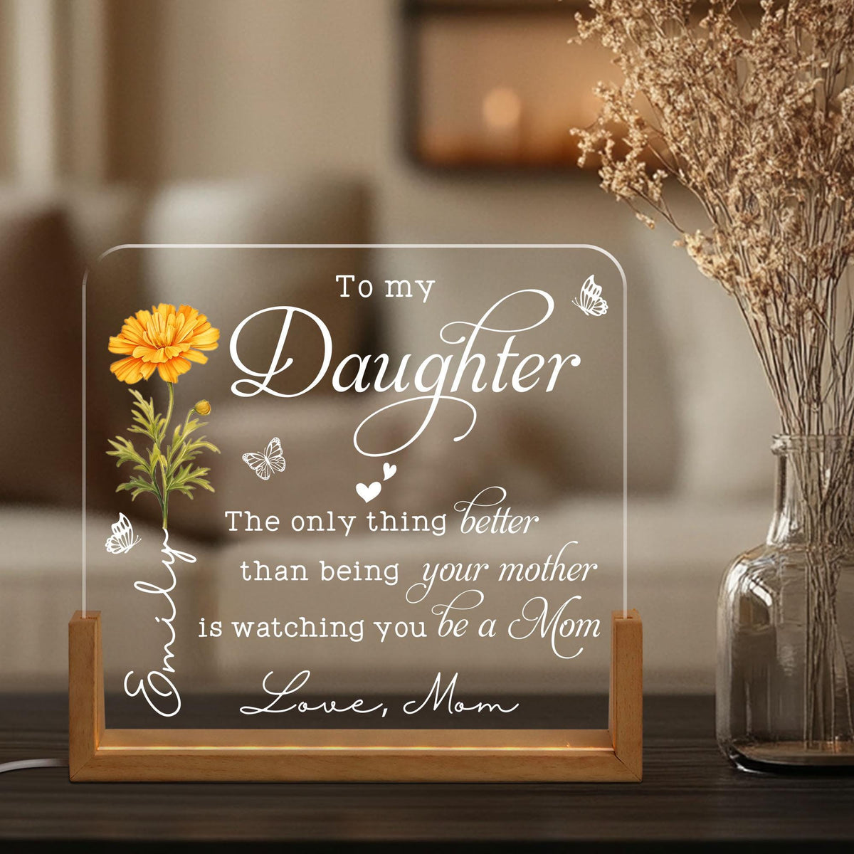 Personalized Mother-Daughter Night Light, The Only Thing Better Than Being Your Mother, Gift for Daughter New Mom Gift, Mother's Day Gift