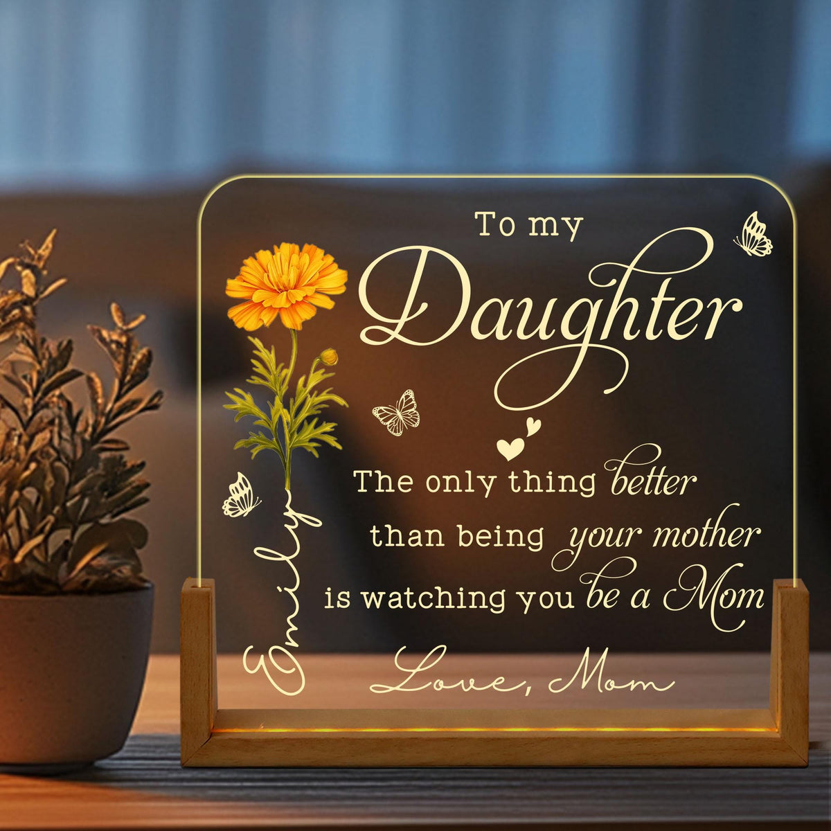 Personalized Mother-Daughter Night Light, The Only Thing Better Than Being Your Mother, Gift for Daughter New Mom Gift, Mother's Day Gift