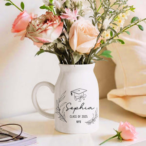 Personalized Graduation Flower Vase,College University High School Graduation Gift,Keepsake For Graduating,Masters Degree Gift,Class Of 2025