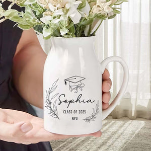 Personalized Graduation Flower Vase,College University High School Graduation Gift,Keepsake For Graduating,Masters Degree Gift,Class Of 2025
