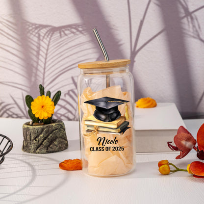 Personalized Graduation,2025 Graduation Gift,Graduation Gifts for Her, Graduation Tumbler, Graduation Iced Coffee Glass, College Grad Gift