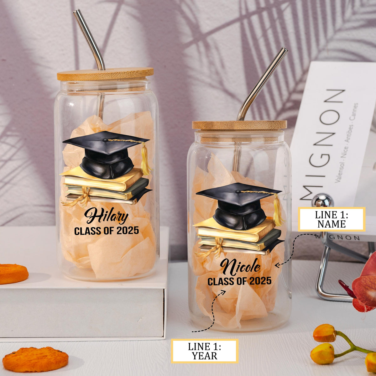 Personalized Graduation,2025 Graduation Gift,Graduation Gifts for Her, Graduation Tumbler, Graduation Iced Coffee Glass, College Grad Gift