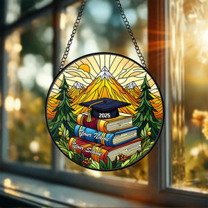 Personalized Graduation Stained Glass, Personalized Class of 2025 Ornament, High School Graduation Gift, College Graduated,New Graduate Gift