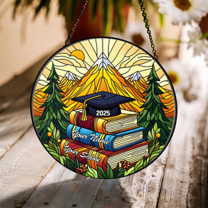 Personalized Graduation Stained Glass, Personalized Class of 2025 Ornament, High School Graduation Gift, College Graduated,New Graduate Gift