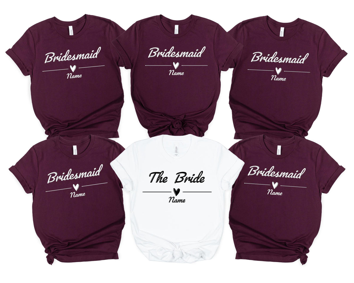 Bachelorette Party Custom Puff Text Shirts, Puff Print Bachelorette Party Matching Shirts, Bachelorette Party Bridesmaid Embossed Shirts