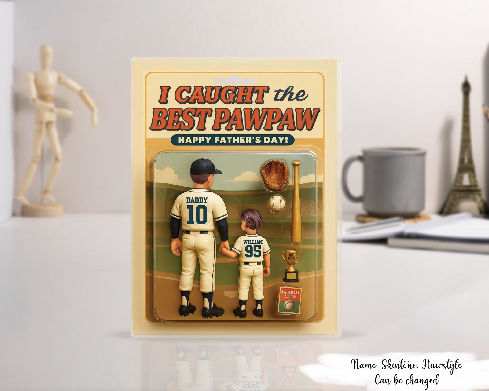 Personalized Fathers Day Gift We Caught The Best Dad Throwing Ball, 3D Effect Baseball Acrylic Block Plaque, Father Day Gift For Dad, Gift For Husband