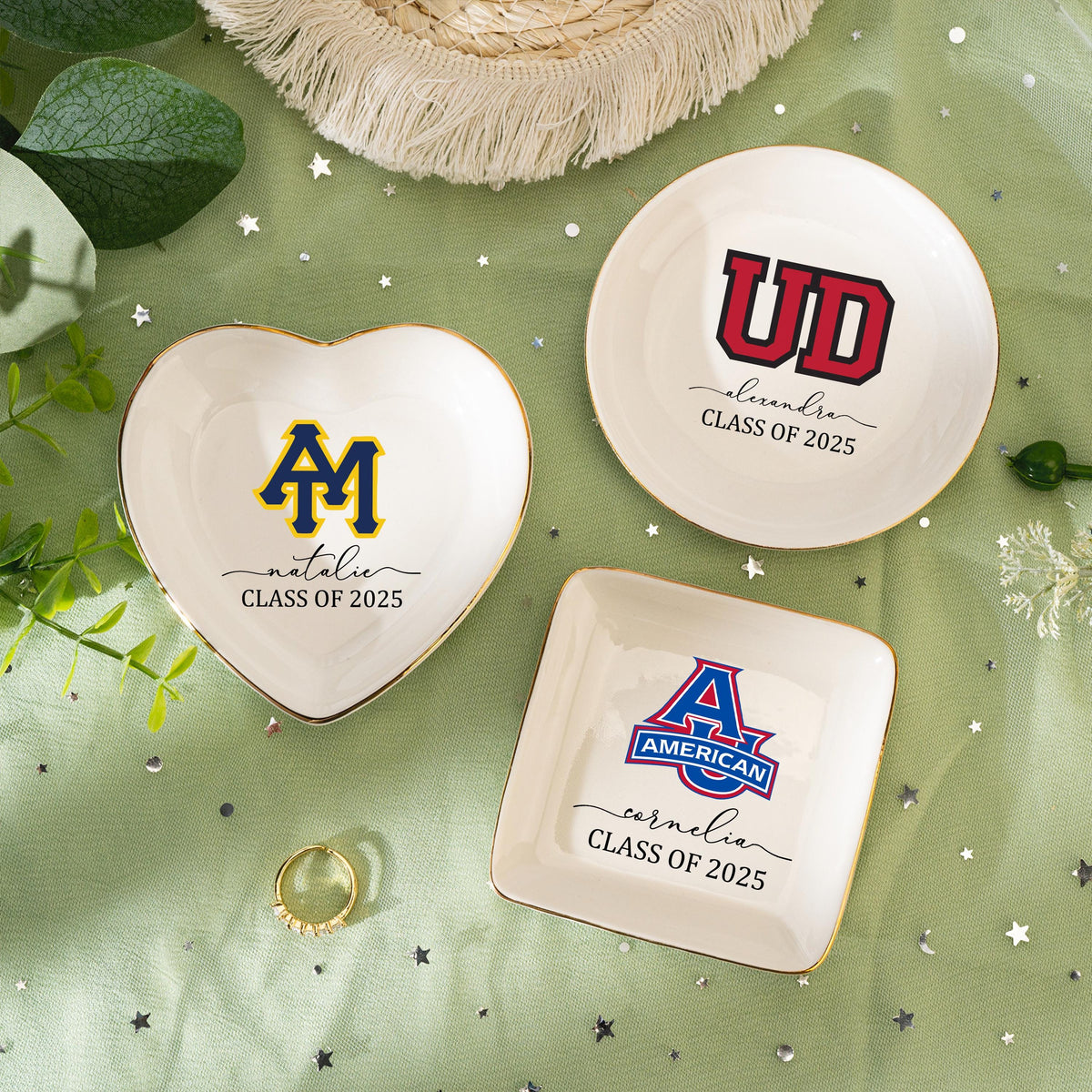 Custom University Logo Trinket Ring Dish,Graduation Gift For Her,Personalized Graduation gift,Class of 2025 Graduation Gift,Graduation Gift