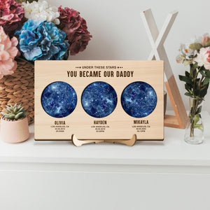 The Night You Became My Daddy Star Map Children Gift For Dad Fathers Day Gift From Kids Son Gift For Dad From Daughter Wooden Sign Best Dad
