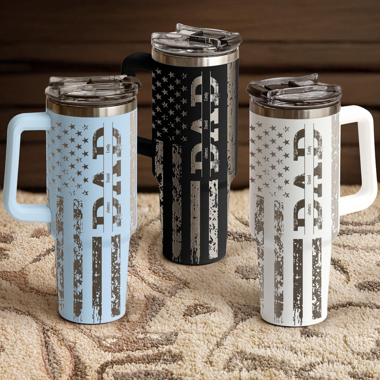 Personalized Father's Day Gift 40oz Tumbler for Dad, Grandpa, Papa, Custom Dad Tumbler With Kids Names, Dad Gift From Daughter, Dad Cup