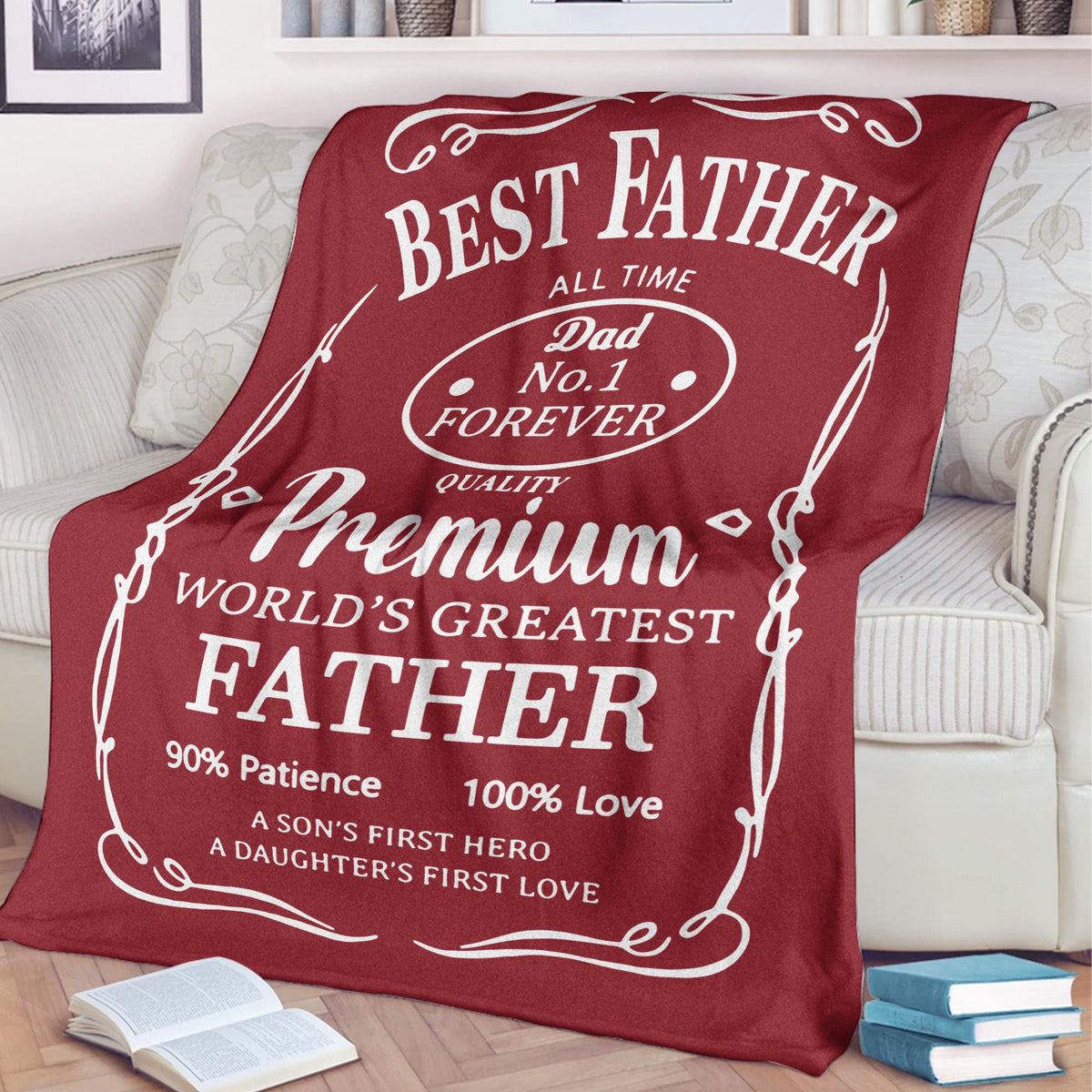 Personalized Dad Blanket, Custom Names Wine Theme Throw Blanket, Father's Day Gift, Gift for Dad or Grandpa, Wine Lover Dad Blanket