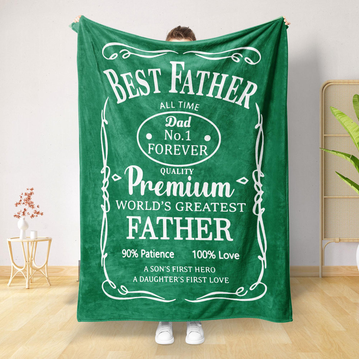 Personalized Dad Blanket, Custom Names Wine Theme Throw Blanket, Father's Day Gift, Gift for Dad or Grandpa, Wine Lover Dad Blanket