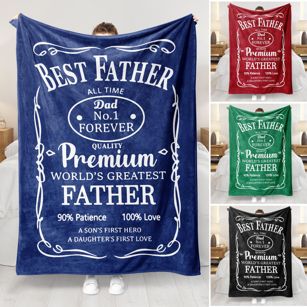 Personalized Dad Blanket, Custom Names Wine Theme Throw Blanket, Father's Day Gift, Gift for Dad or Grandpa, Wine Lover Dad Blanket