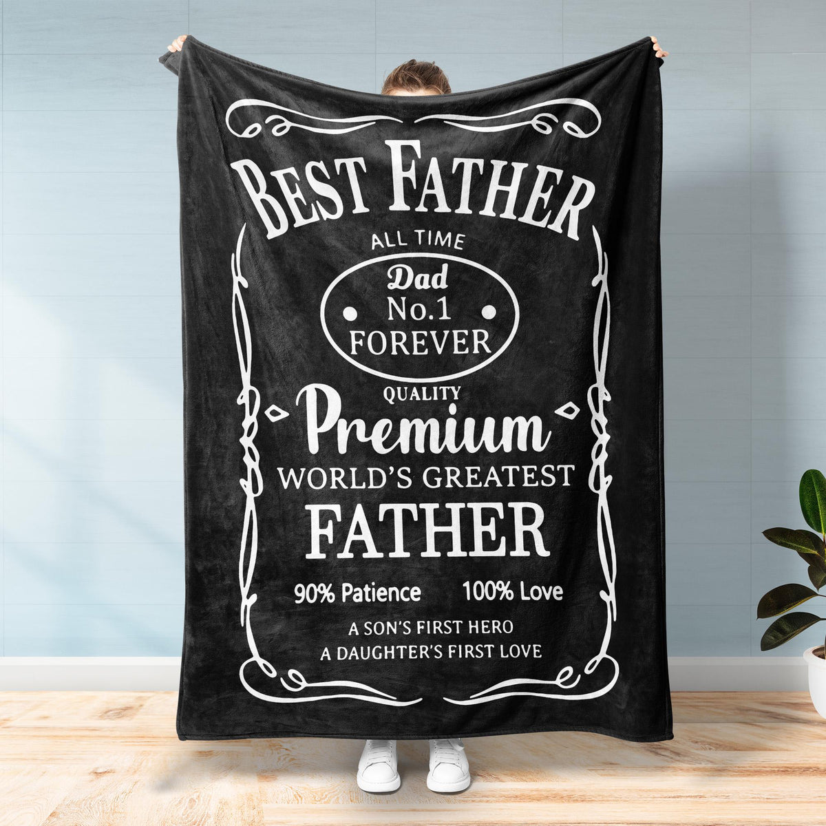 Personalized Dad Blanket, Custom Names Wine Theme Throw Blanket, Father's Day Gift, Gift for Dad or Grandpa, Wine Lover Dad Blanket